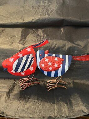 Tin Painted Patriotic Birds